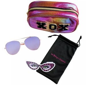 Betsey Johnson BE306 Aviator Sunglasses Gift Set